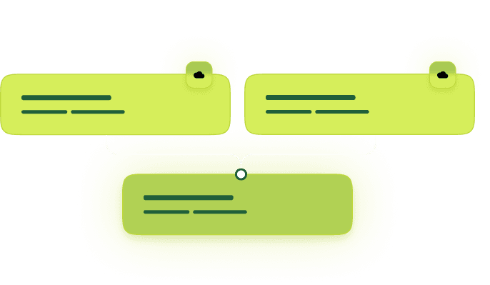 Feature card showing status updates